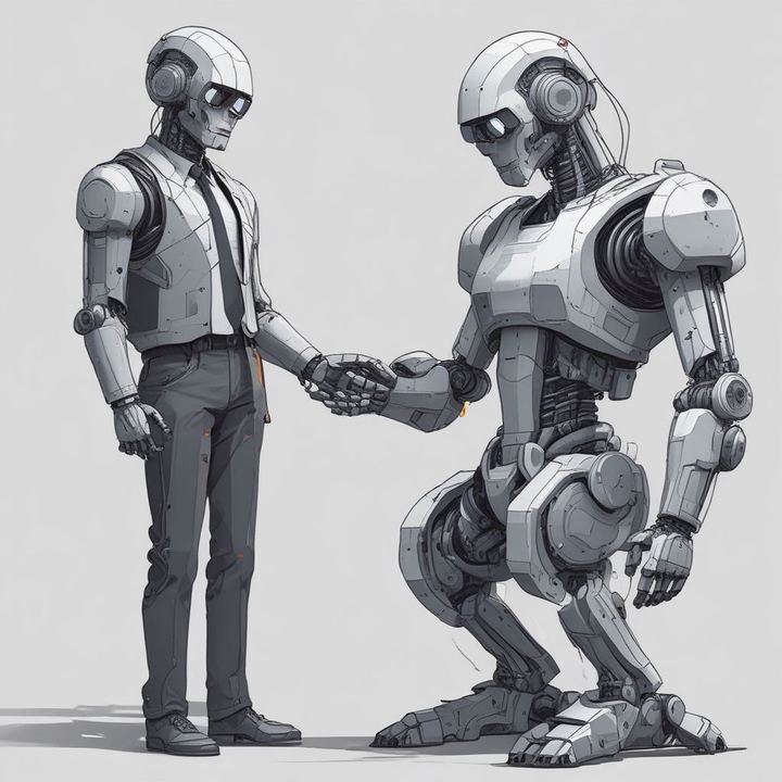 Иллюстрация: AI autonomous agent robot working computer