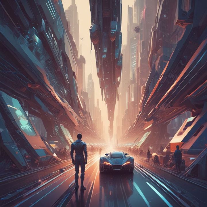 Иллюстрация: AI companies competition race technology futuristic