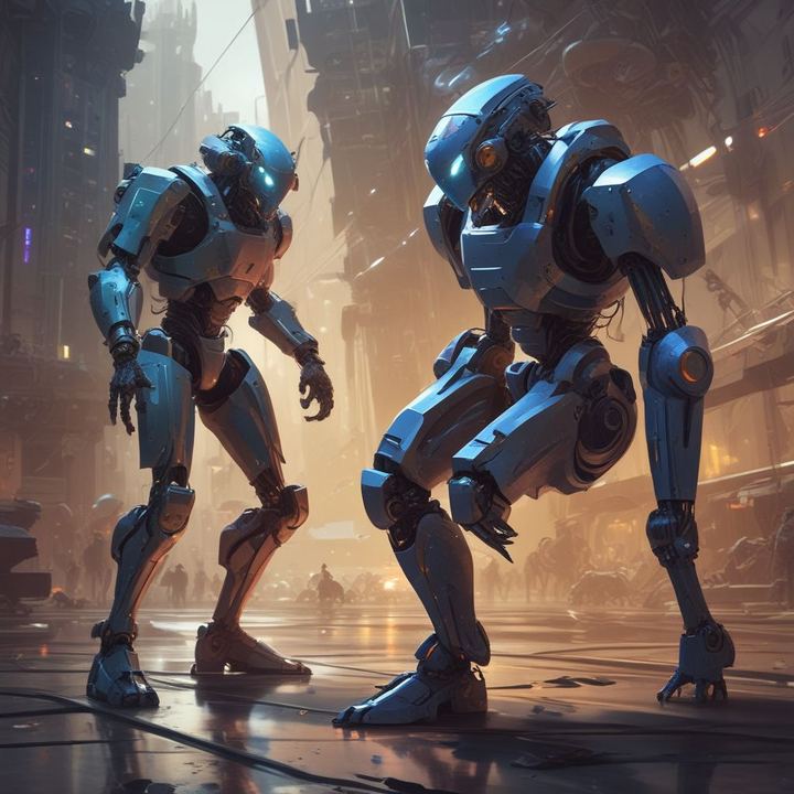 Иллюстрация: Google Gemini vs Anthropic Claude AI battle futuristic