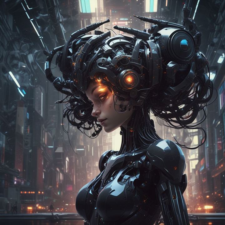 Иллюстрация: xAI Grok artificial intelligence dark futuristic