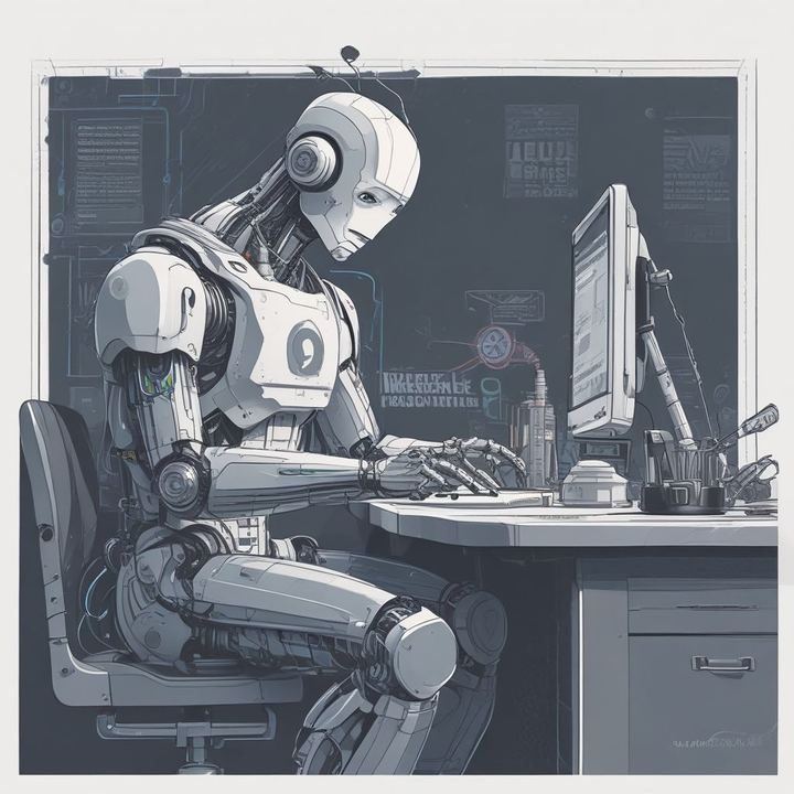 Иллюстрация: SEO audit automation robot analyzing website