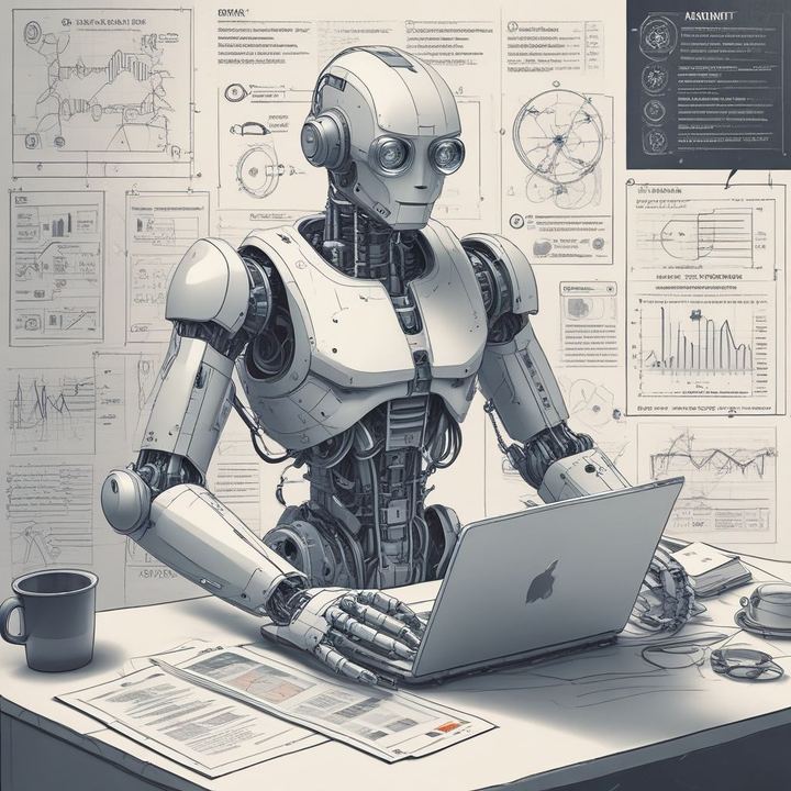 Иллюстрация: SEO audit automation robot analyzing website