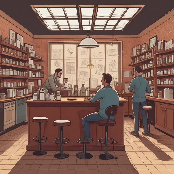 Иллюстрация: coffee shop business marketing experience cozy