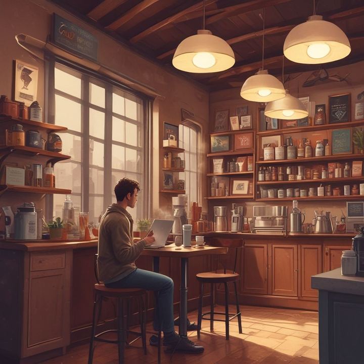 Иллюстрация: coffee shop business marketing experience cozy