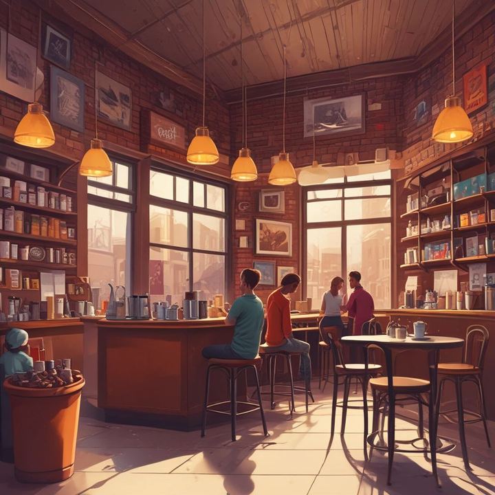 Иллюстрация: coffee shop business marketing experience cozy