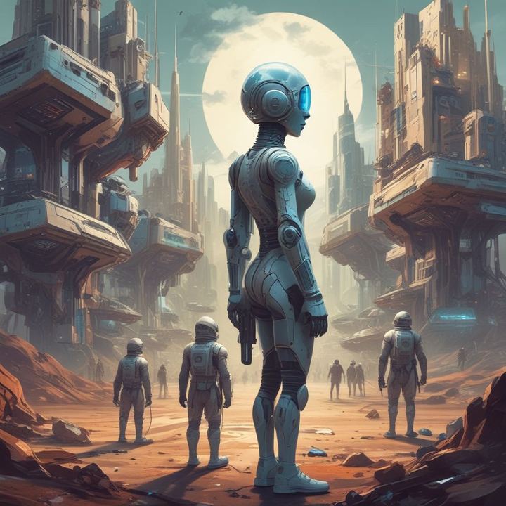 Иллюстрация: search engine algorithm evolution futuristic