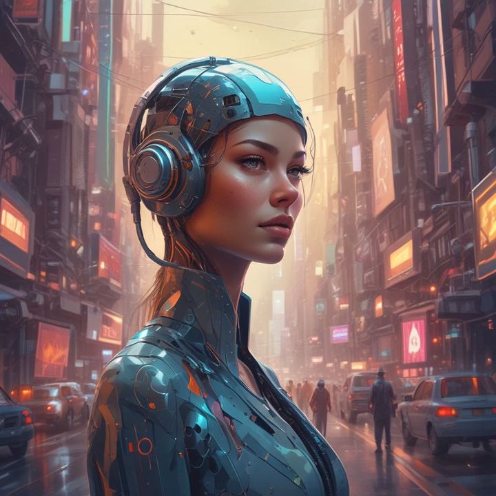 Иллюстрация: multimodal AI vision voice code futuristic