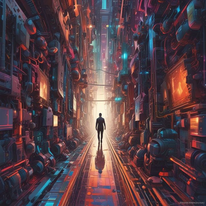 Иллюстрация: multimodal AI vision voice code futuristic